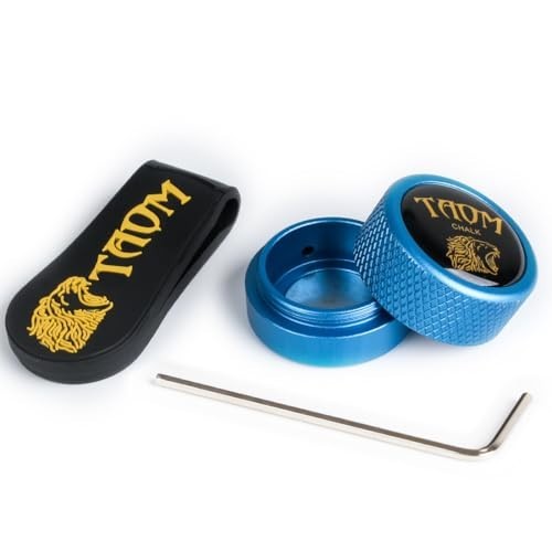 Round Magnetic Pool Chalk Holder - Mini Billiards Accessory Case & Tip Container