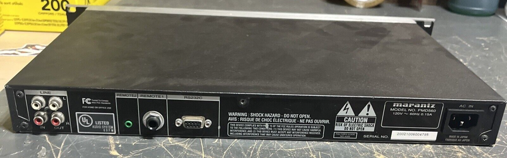 MARANTZ PMD560 SOLID STATE PROFESSIONAL CF 1U COMPACT FLASH RECORDER PLAYER