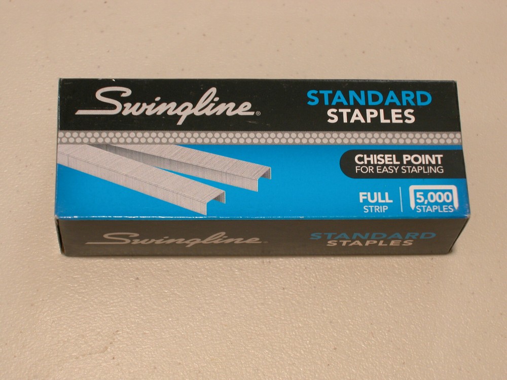 Swingline Chisel Point Standard Staples, 210/Strip, 5000/Box, Silver