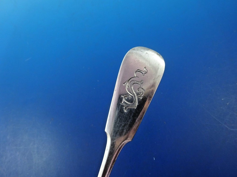 2 Antique Russian 84 Silver Spoons Fiddle Pattern (#4020)