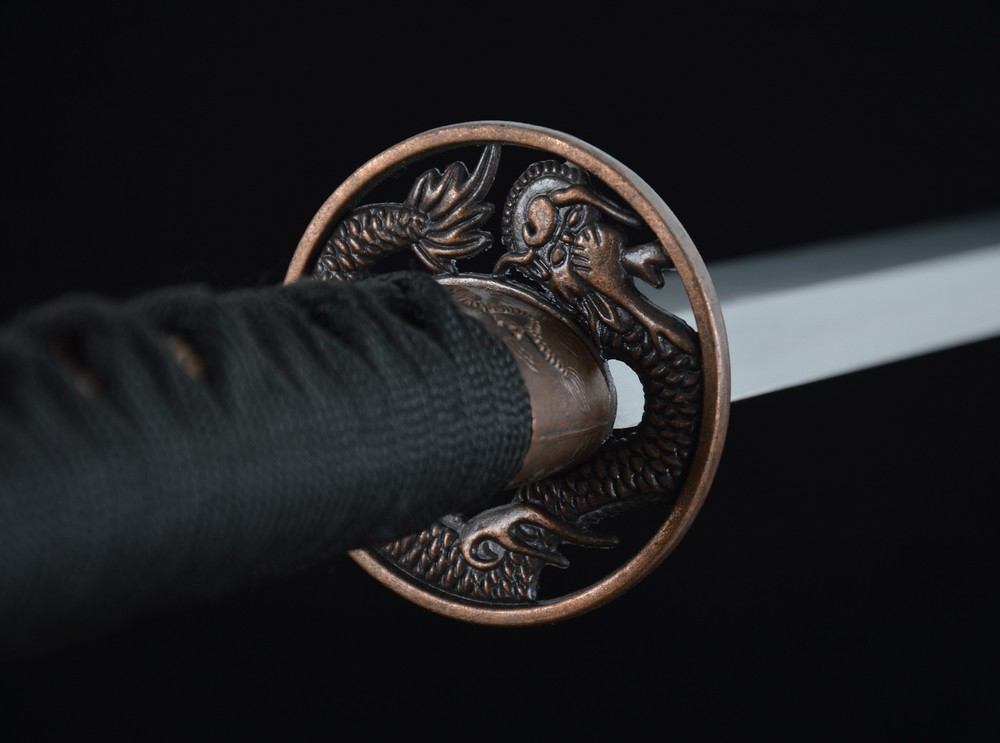 Black Double Edged Ninjato Japanese Samurai Sharp Straight Ninja Practise Sword