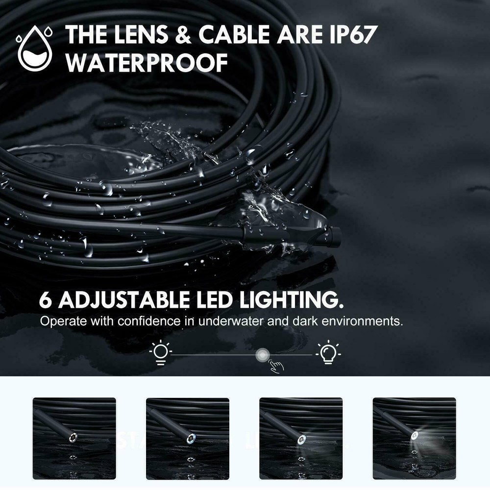 10M 6LED Wireless Endoscope Borescope WiFi Inspection Camera for iPhone Android