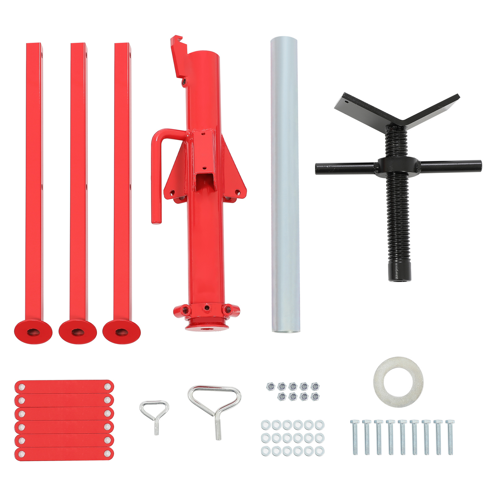 V-Head Pipe Stand Folding Tripod Jack 28"-52" Height 12" Pipe 2500LB Steel Red