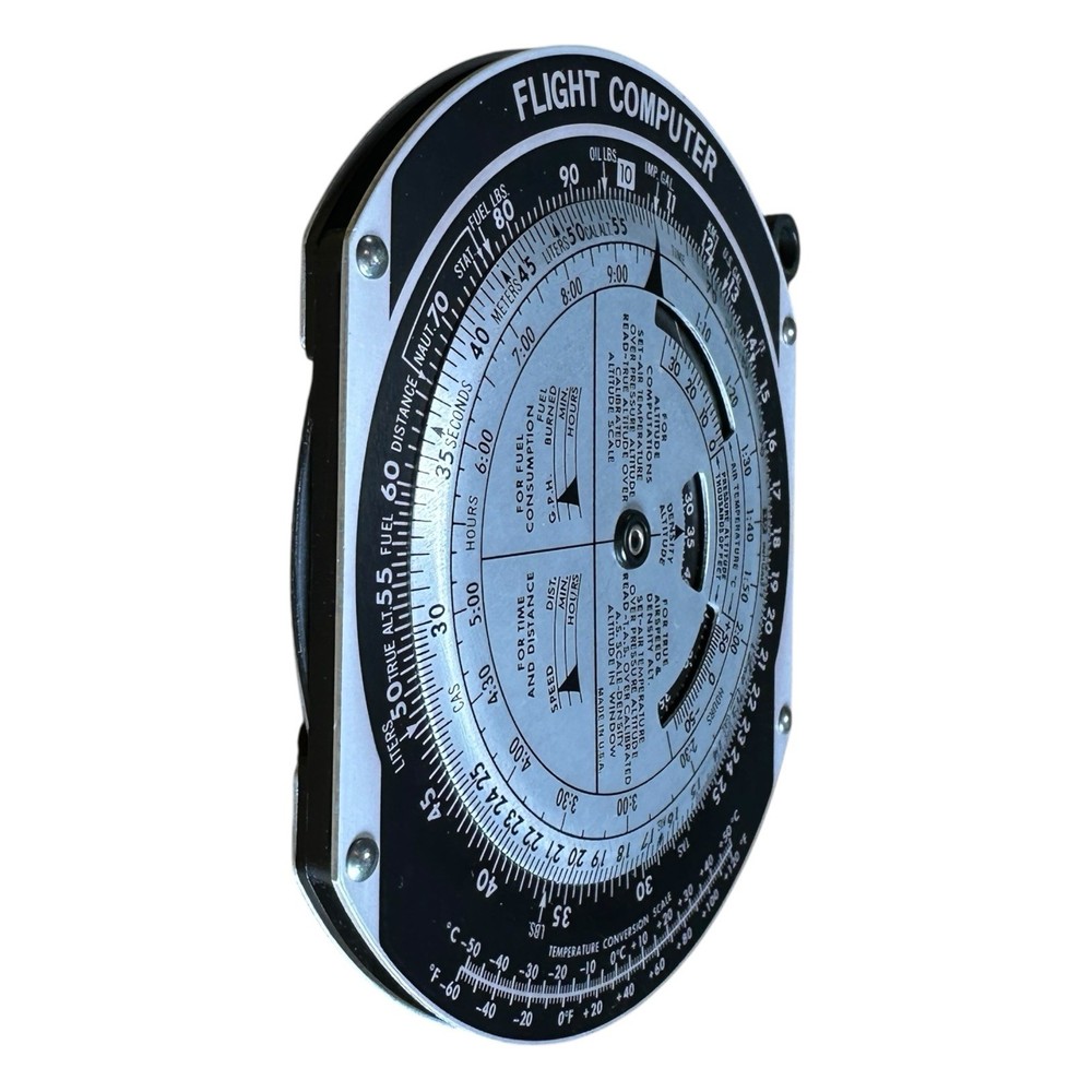 Jeppesen E6B Flight Computer Aviation Slide Rule w Manual Case Pilot Tool