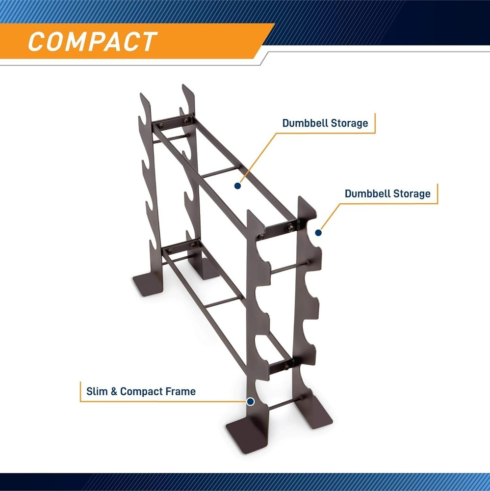 Compact Heavy-Duty Dumbbell Rack - Space-Saving Weight Storage Solution