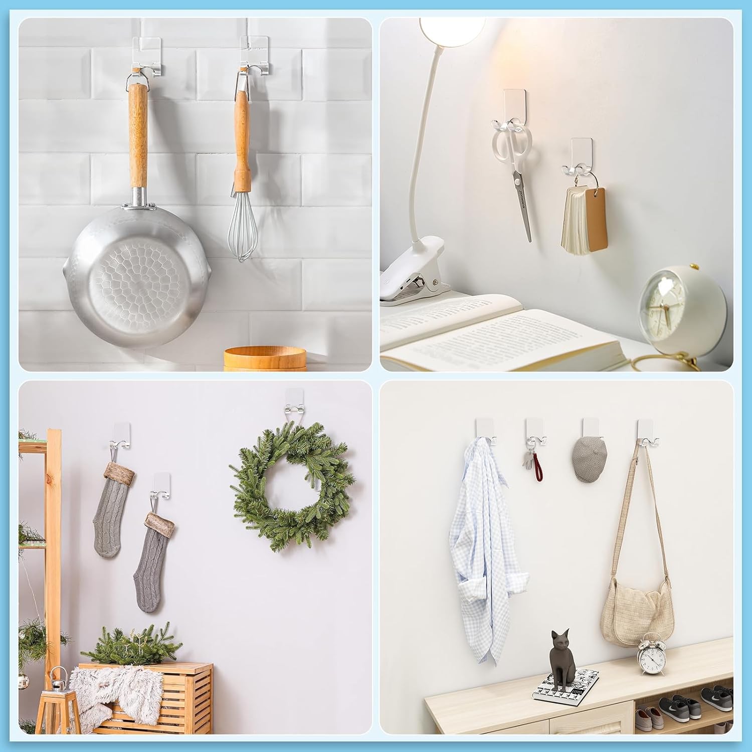 VIS'V Shower Wall Razor Holder, Acrylic Adhesive Razor Hooks for His and Hers, W