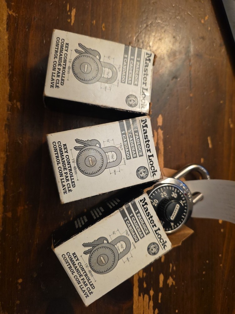 Three Master Lock 1525 Combination Padlocks