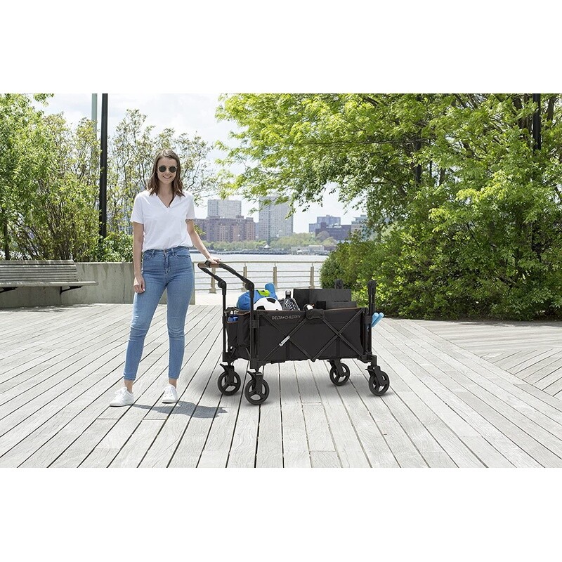 Hercules Stroller Wagon 2 Kids Portable All Terrain Foldable Push Pull Handles