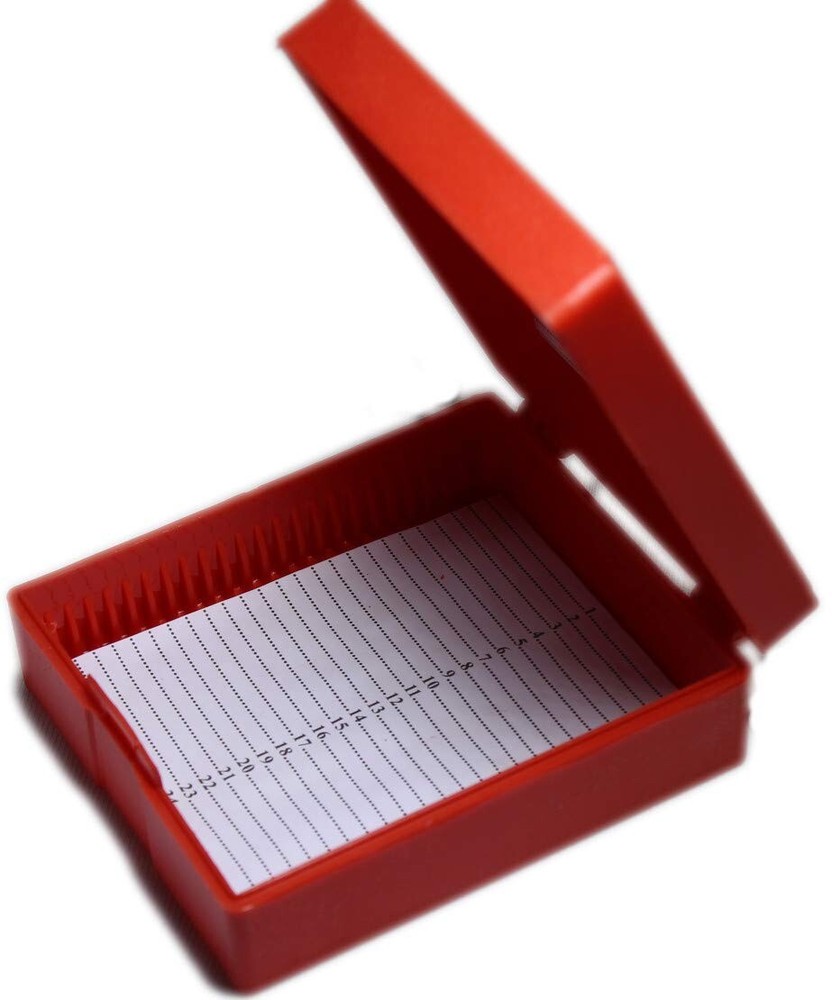 Microscope slide box 25 slides with index holder prepared slides