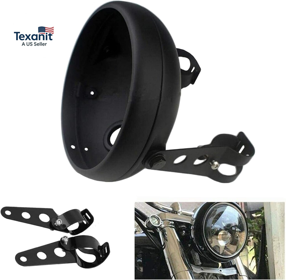 7 Inch Motorcycle Headlight Housing Bracket Headlamp Shell 7" LED Headlight Buck