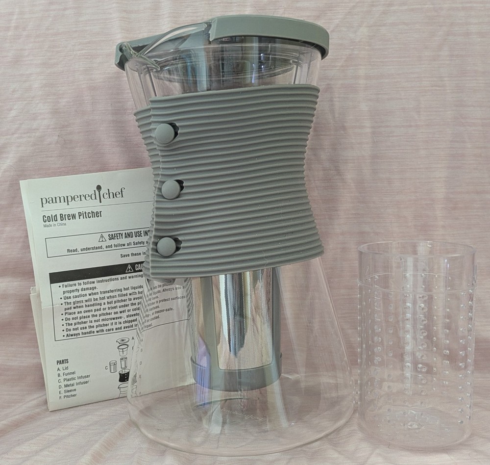 Pampered Chef Cold Brew Pitcher Coffee Tea Strainer