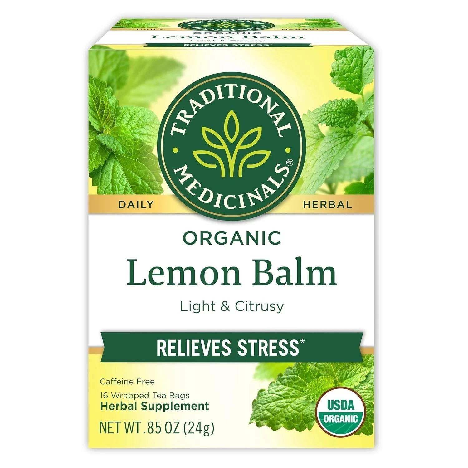 Traditional Medicinals Organic Lemon Balm Tea, 16 Tea Bags