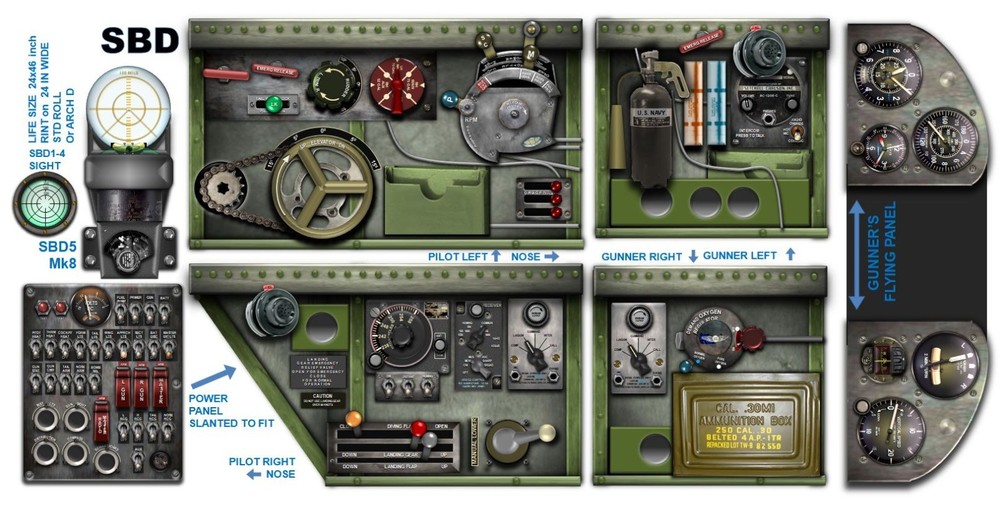 SBD DAUNTLESS COCKPIT instrument panel CDkit