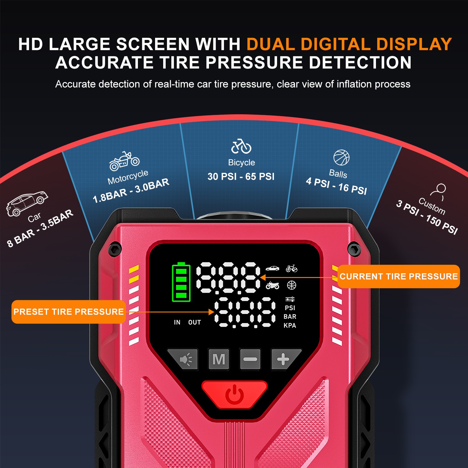 6000A Car Jump Starter with Air Compressor Combo Portable Jump Box Bank Battery