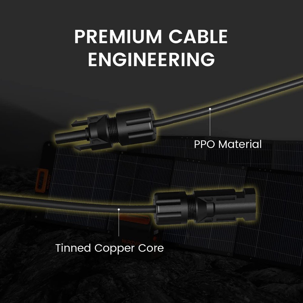 Solar Parallel Charging Cable 1-to-2 Y Branch Parallel Wire Plug Tool Kit for...