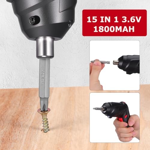 1set Cordless Rechargeable Screwdriver with Led Light Compact Electric Drill