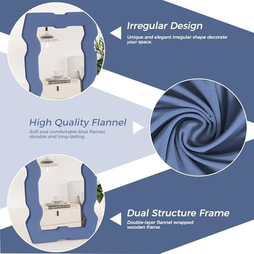 Makeup Mirrors for Desk, Irregular Tabletop Vanity Mirror, Flannel Dressing