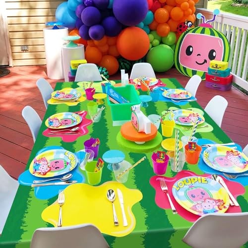 Pack Watermelon Rind Tablecloth Green Melon Rectangle Table Cloth Melon Party 6