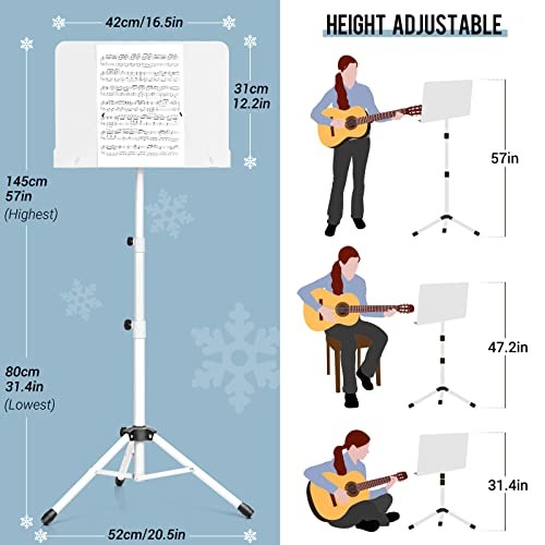Sheet Music Stand & Tabletop Music Stand Solid Back Standard Version White