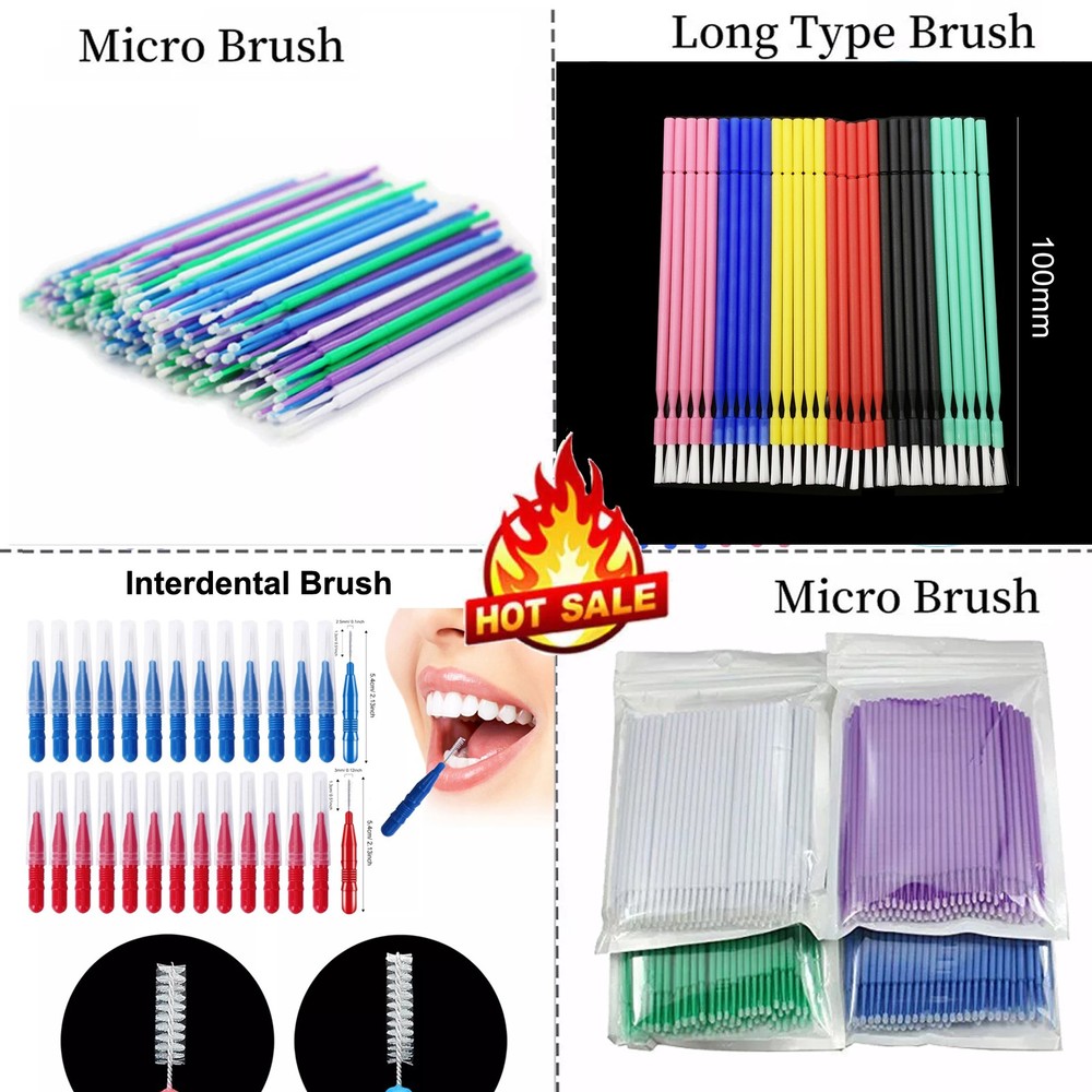 Dental Disposable Bendable Micro Brush Applicator/Long Type/Interdental Brush