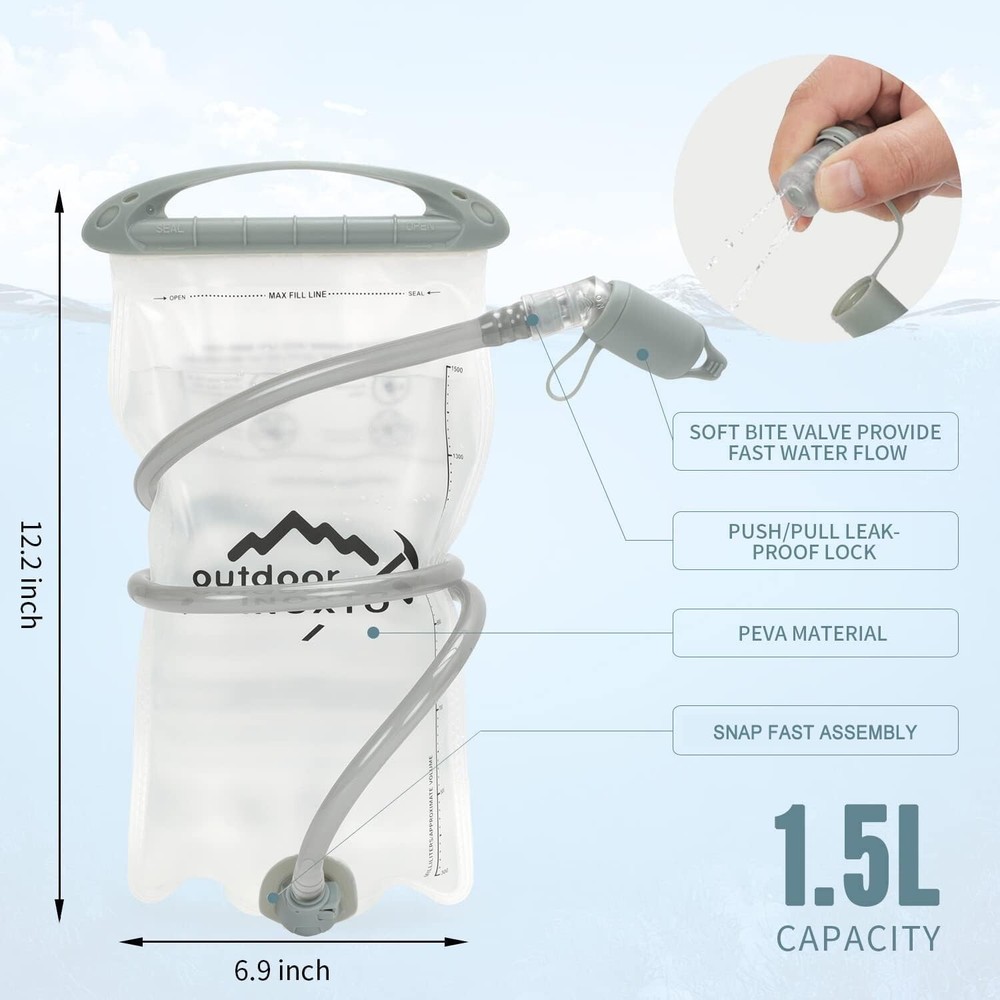 Safety-Enhanced Hydration Backpack with Reflective Trim & Multi Storage Pockets