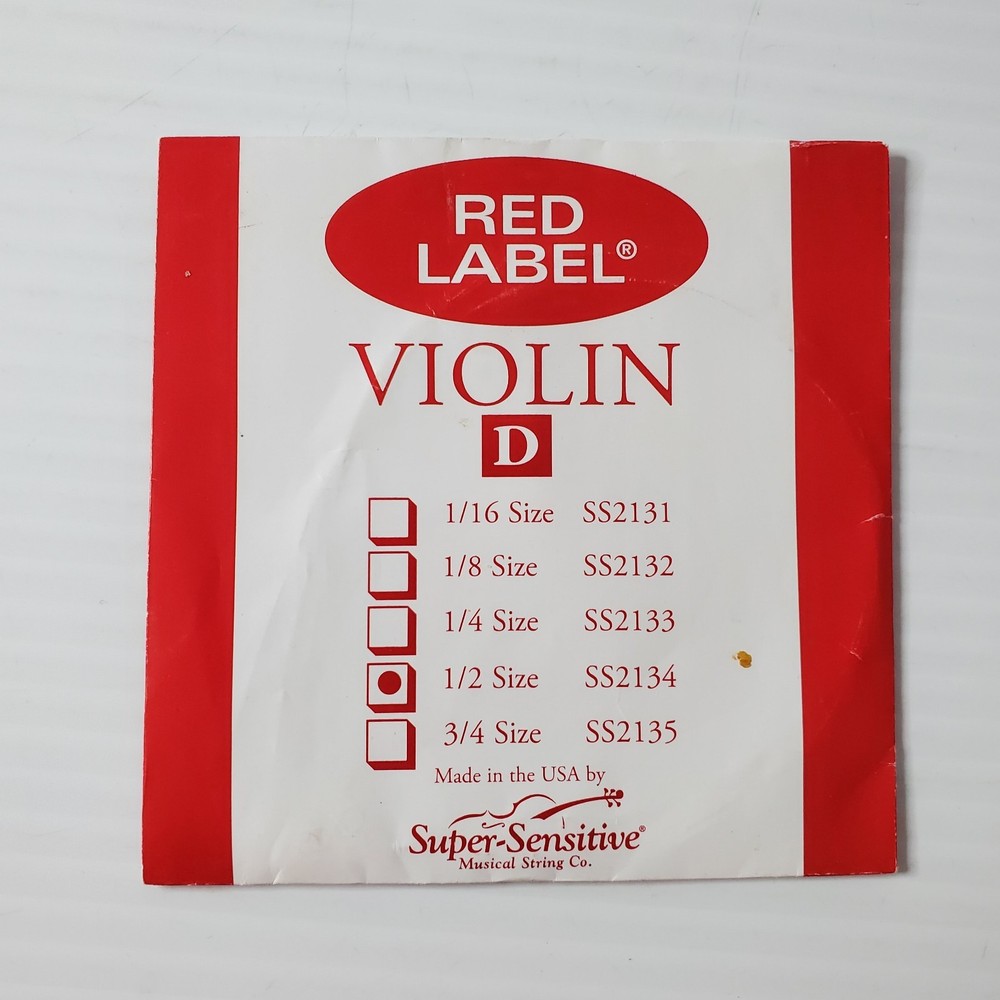 Super Sensitive Red Label Violin String D 1/2 Size SS2134 New