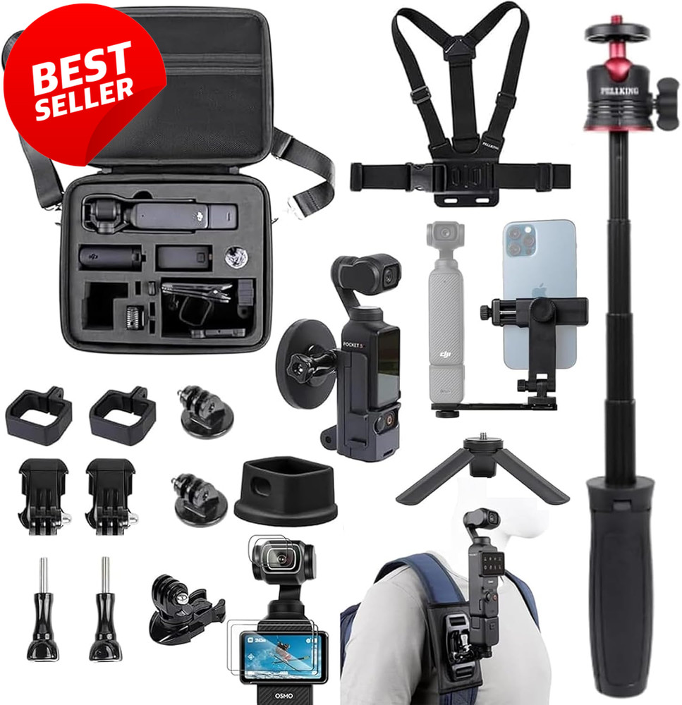 DJI Osmo Pocket 3 Accessories Kit Case Tripod Mount Strap Screen Protector - US