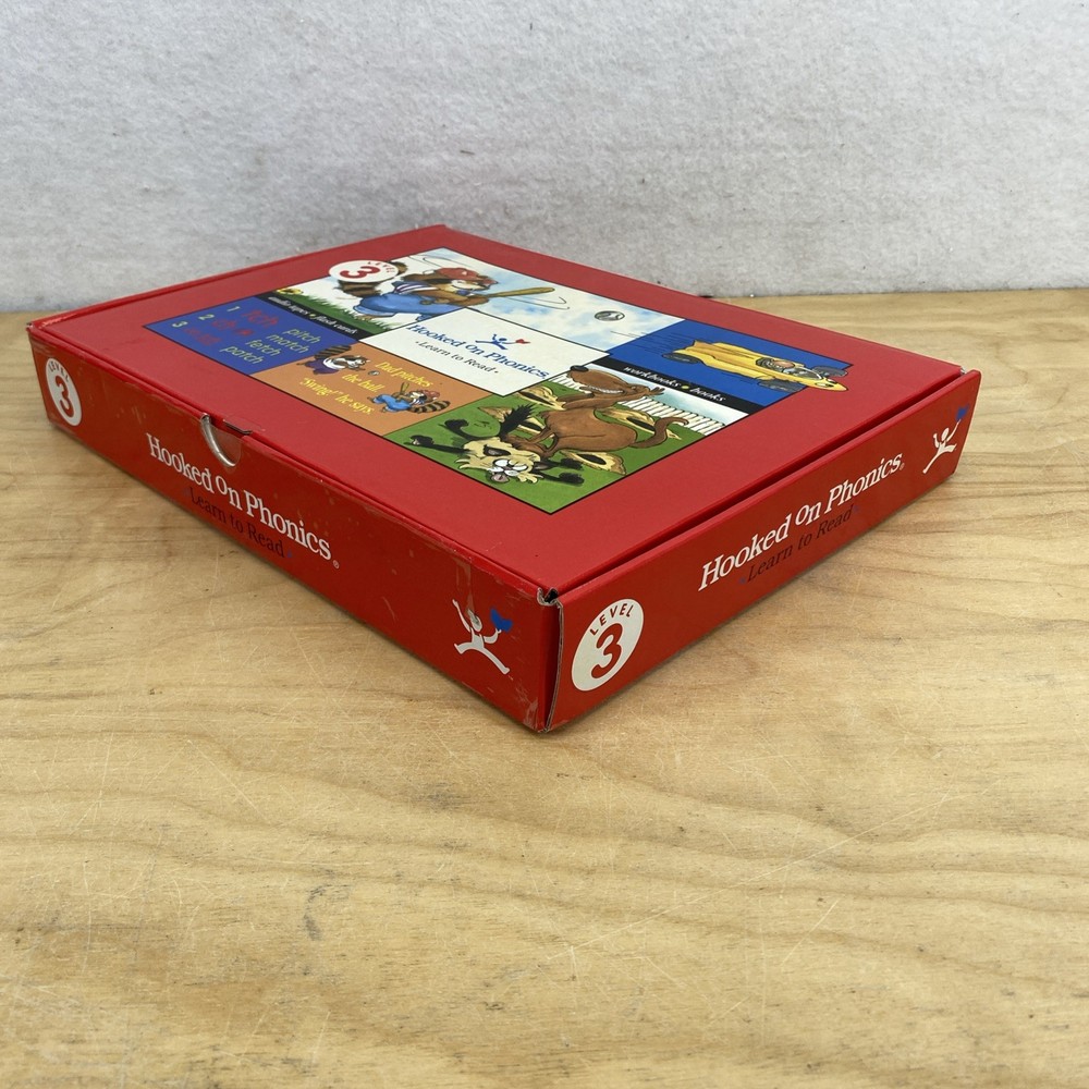 Hooked On Phonics Learn To Read Level 3 Audio Tapes Flash Cards Red Workbook