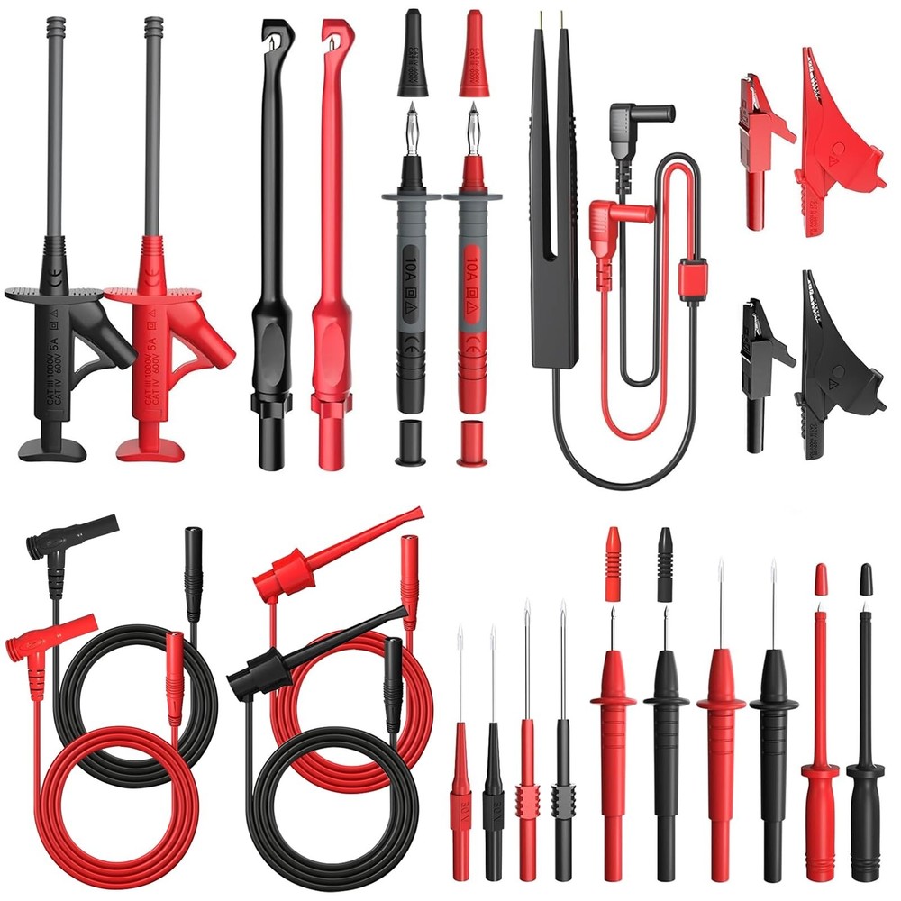 25PCS Multimeter Test Leads Kit, Test Leads Set with Replaceable Alligator Cl...
