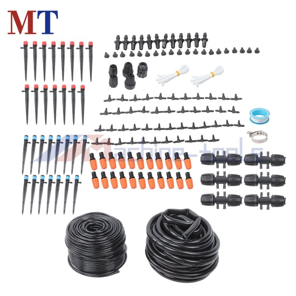 265FT Greenhouse Micro Drip Irrigation Kit Automatic Irrigation System W/ Nozzle
