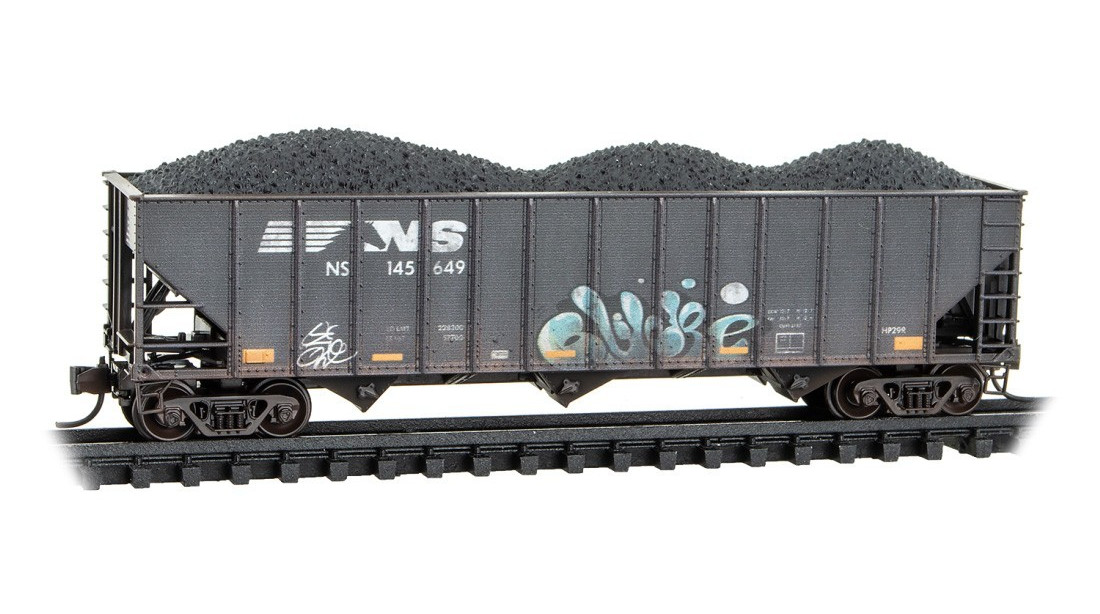 Norfolk Southern 100-Ton 3-Bay Hopper Weathered Graffiti MTL #108 44 280 N Scale