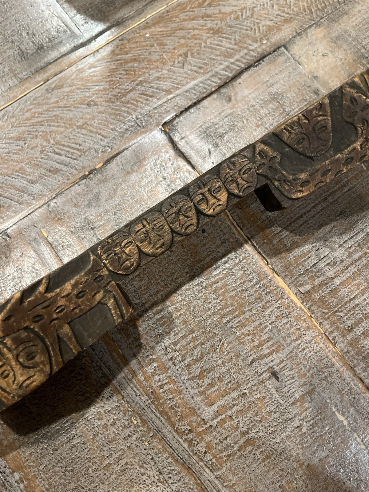 Antique Paiwan Noble Ceremonial Twin cup Linnak Hand Carve Taiwan Aboriginal 20”