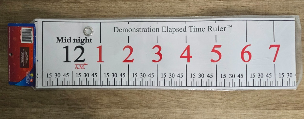 Elapsed Time Ruler Teacher Guide & Demonstration Ruler Learning Advantage NEW