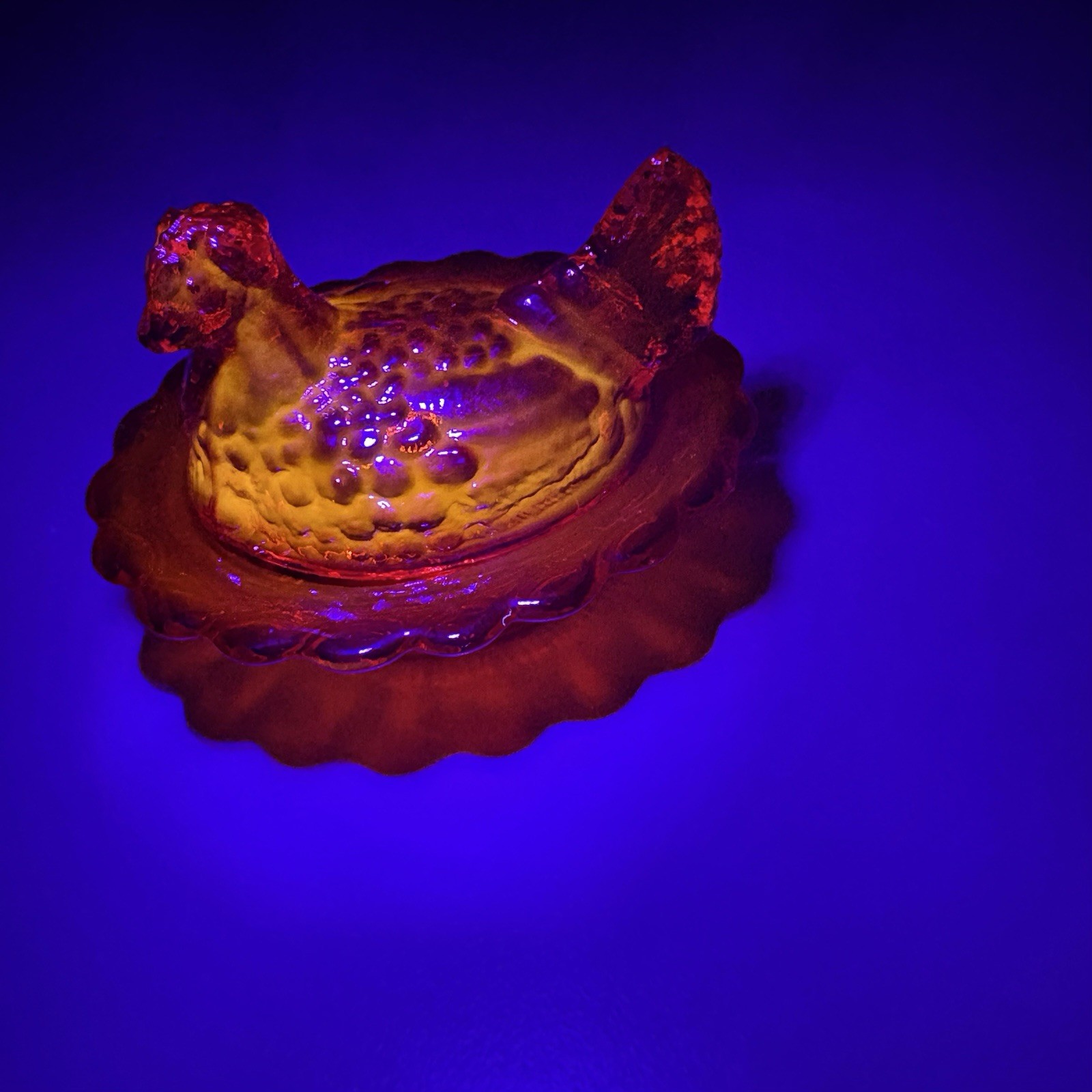 GLOWER New Mosser Glass Mini Hen on Nest in ruby red HON GORGEOUS