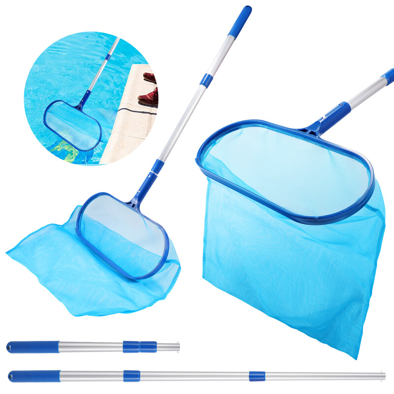 Swimming Pool Skimmer Net Mesh Telescopic Pole Extra Large Deep Bag Leaf Cleaner