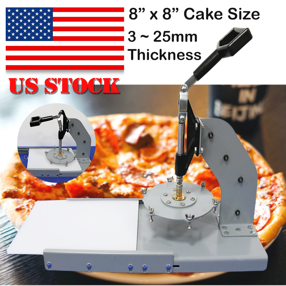 8" Pizza Dough Pastry Manual Press Machine Tabletop Roller Sheeter Maker