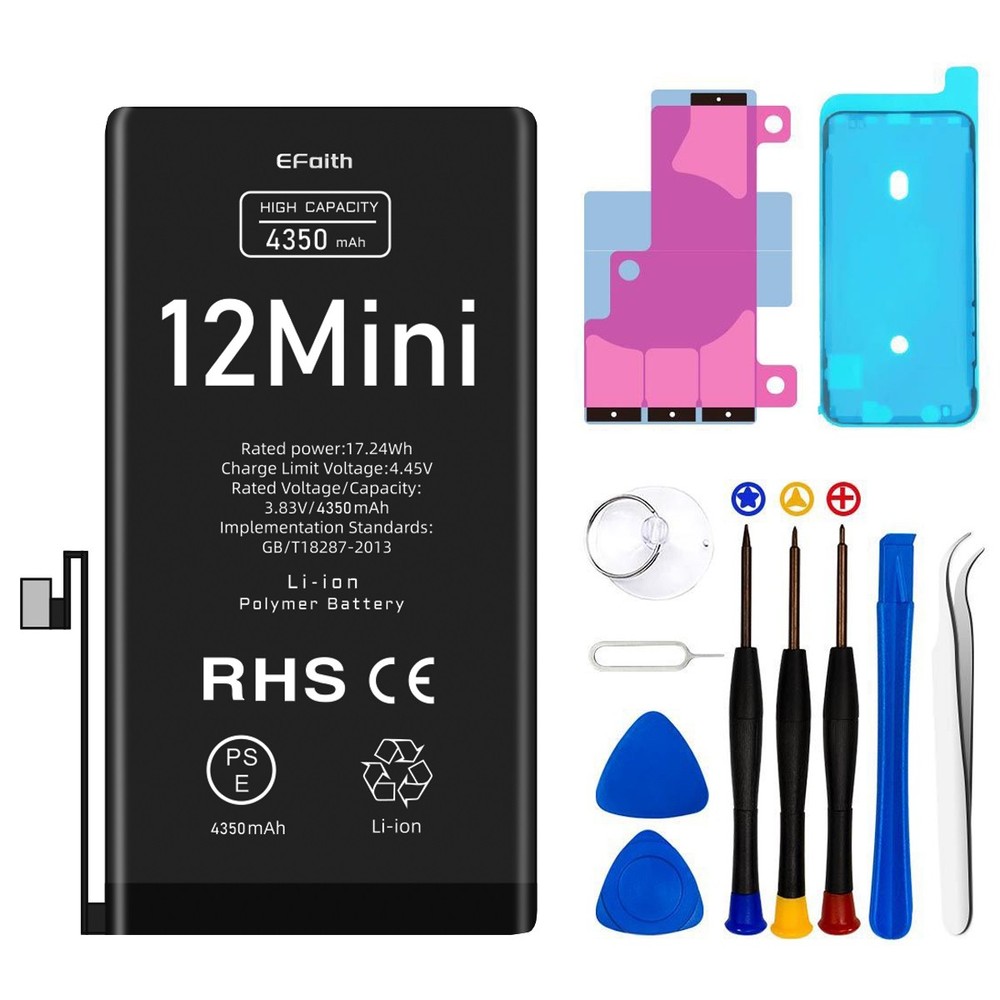 For Apple iPhone 12 Mini Battery Internal Replacement 4350 mAh + Tool Adhesive