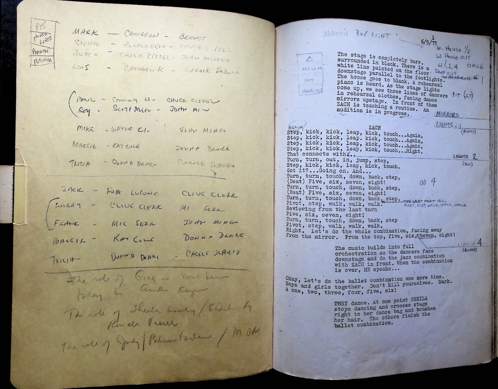 MUSEUM PIECE: Original A Chorus Line Stage Manager Script (Annotated)