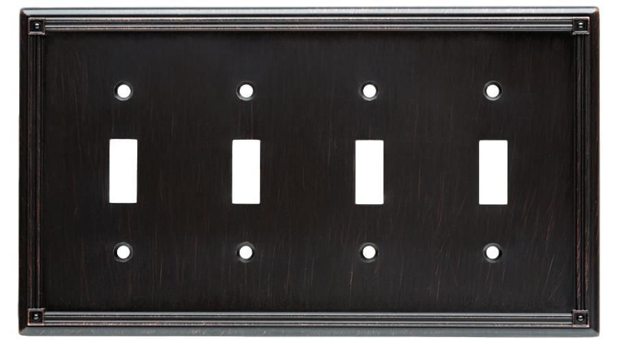 Brainerd - Ruston Quad Switch Cover Plate - Venetian Bronze