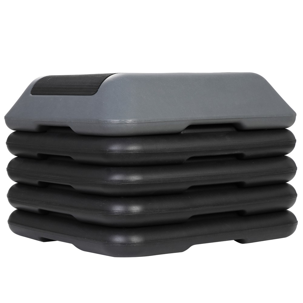 16" x 16" Adjustable Height Stepper Square Workout Aerobic Platform w/ 4 Risers