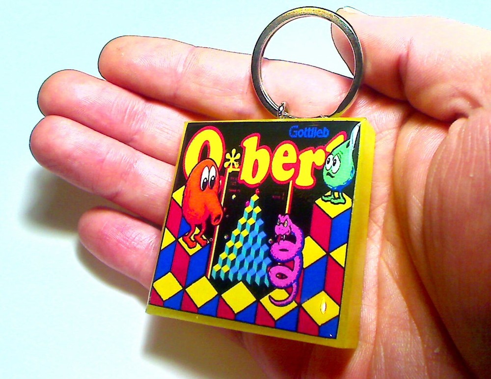 Q-Bert Arcade Coin Door accessory Keychain
