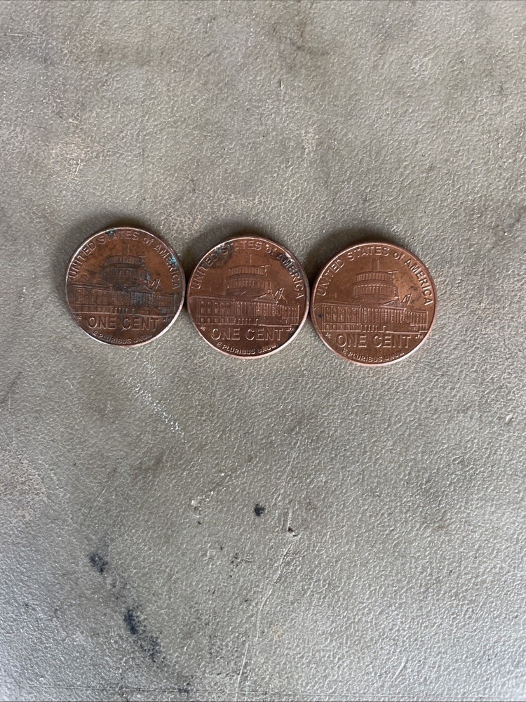 Three 2009 Lincoln Bicentennial Pennies.