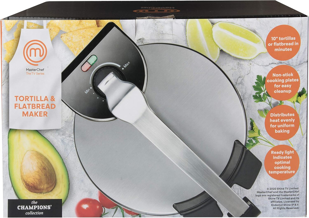 Electric Tortilla Maker - Non-Stick, Adjustable Temp for Perfect Flatbreads