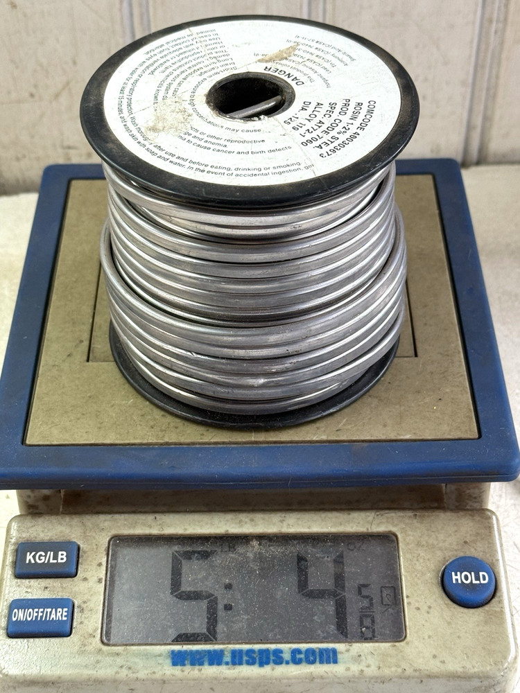 VINTAGE SOLDER 5 LBS SPEC AT72-A Dia .125 COMCODE No.400303673