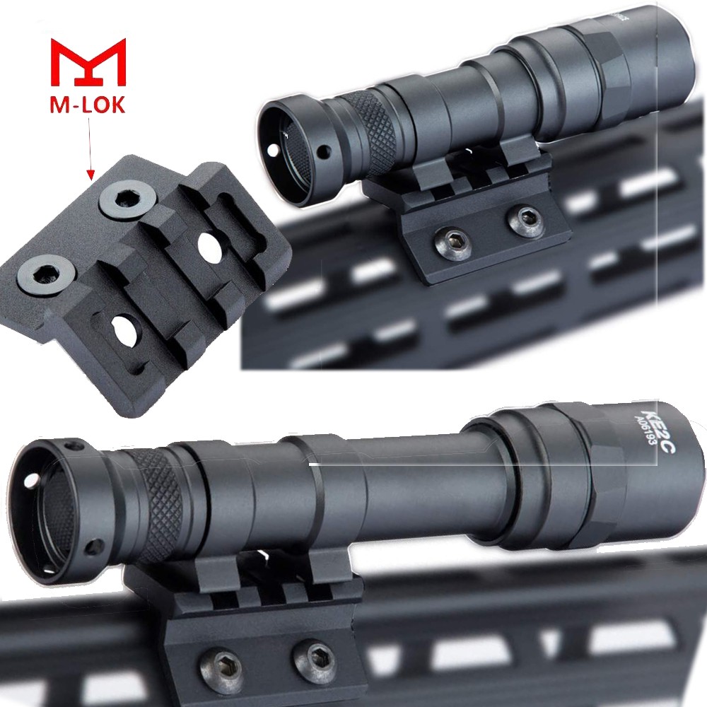 Offset Flashlight Rail Base Scope Mount Combo Set for M300/M600 Light for M-Lok