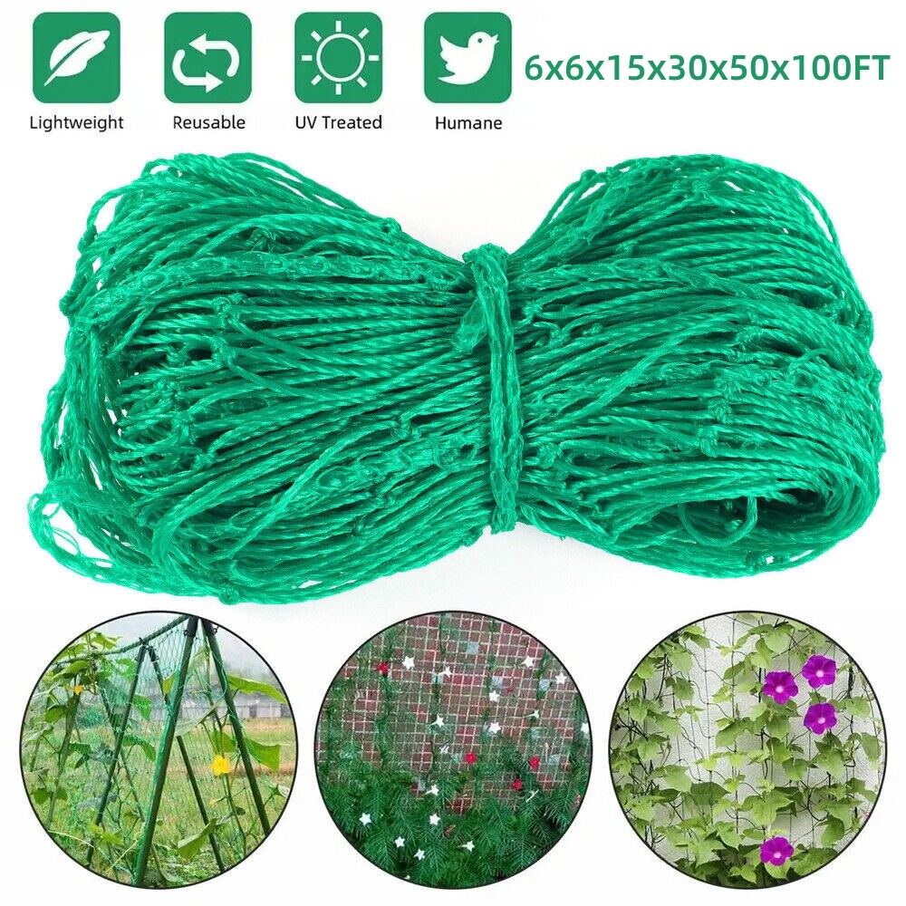 6-100FT Garden Plant Trellis Netting Heavy Duty Mesh Netting for Climbing Plants