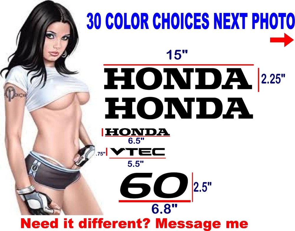 HONDA  OUTBOARD ENGINE DECALS DECAL  VTEC 40 50 60 VTECH V TEC
