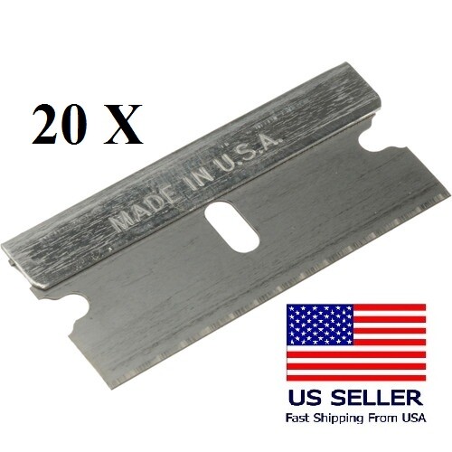 20 pc Razor Blades Single Edge Extra Sharp, Super Strong. MADE in USA!!