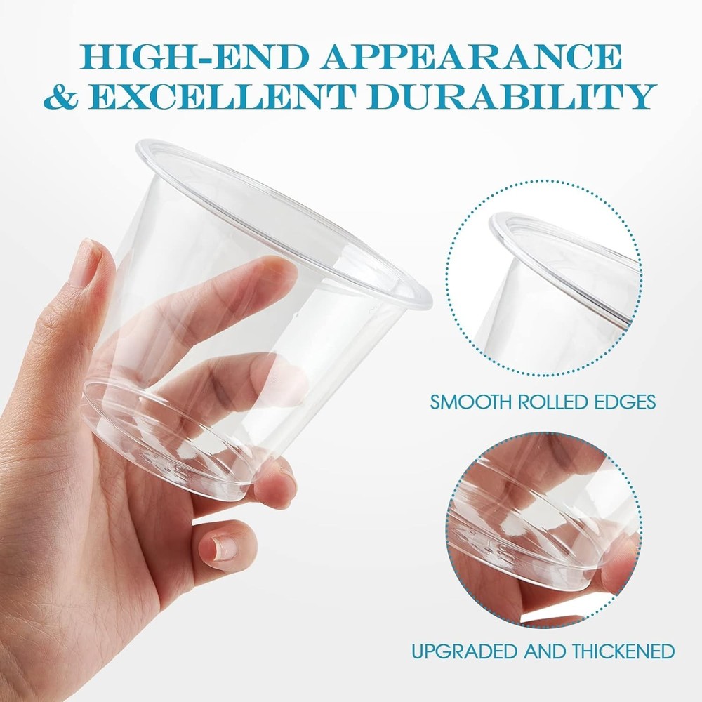 300 Pack 9oz Clear Plastic Cups,Disposable Crystal Drinking Cups,PET Plastic ...