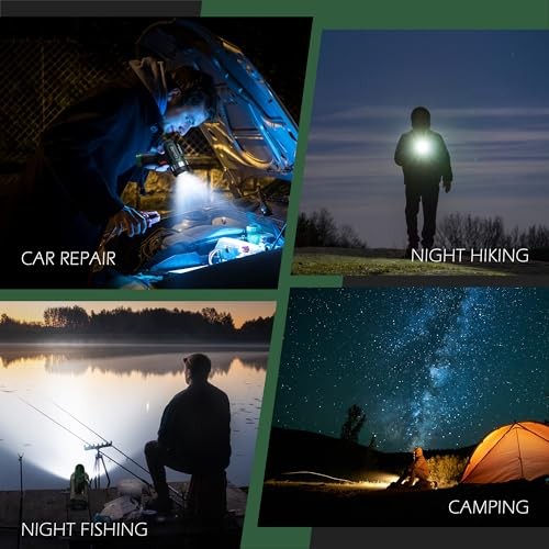 Compact Rechargeable Spotlight with Adjustable Focus, Handheld Spot Green